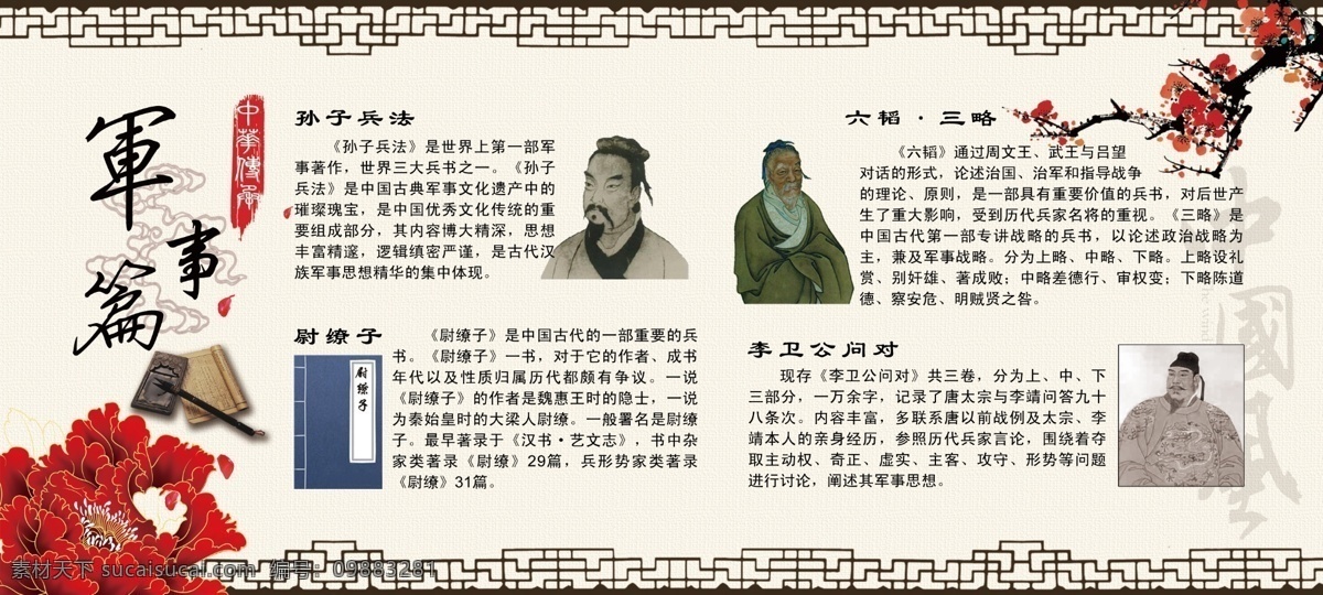 文化 长廊 大 展板 军事 爱国 思想 民俗 礼仪 艺术 大展板 高清素材 美化 边框 古典 孔子 屈原 孙子兵法 校园 励志故事 展板模板