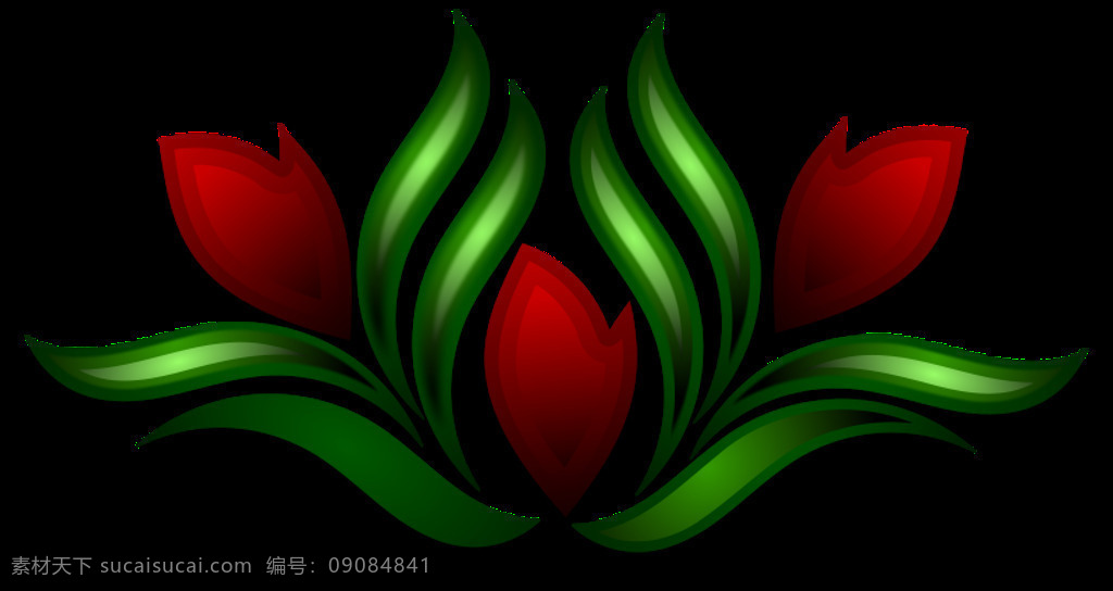 野生花卉图案 svg 黑色