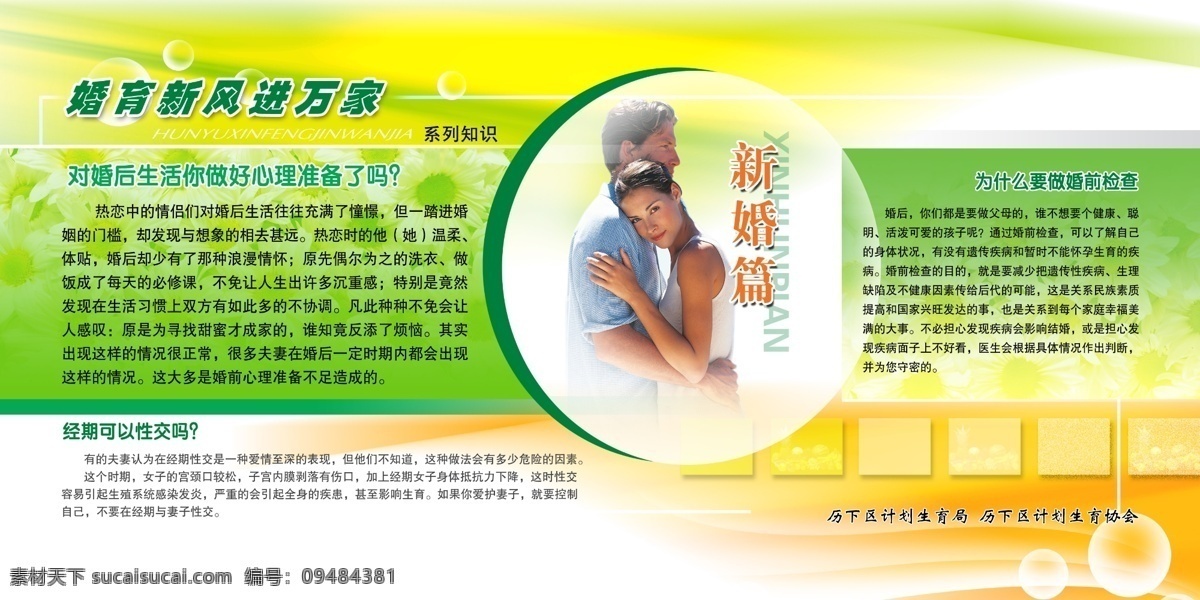 计划生育 刊 板 绿色背景 展板设计 计划生育刊板 婚后生活 婚前检查 其他展板设计