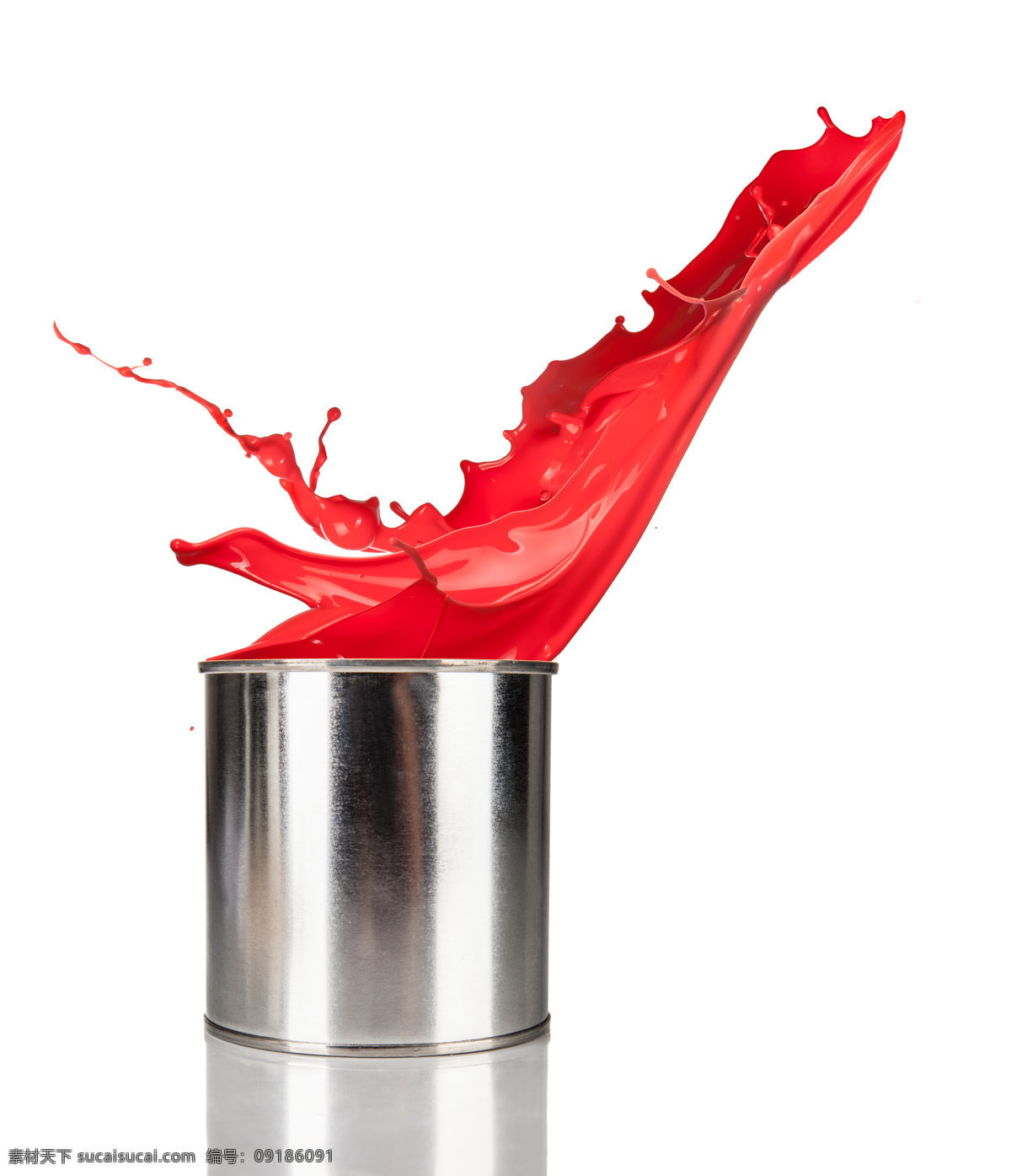 油漆桶 里 喷溅 红色 油漆 涂料 其他类别 生活百科 白色