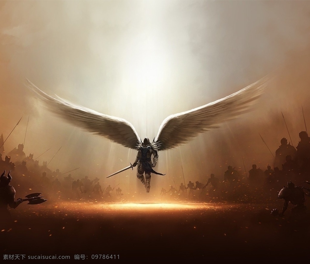 天使 游戏 壁纸 翅膀 战争 剑 铠甲 凌空 共享 图 似 真实 幻 动漫动画 动漫人物