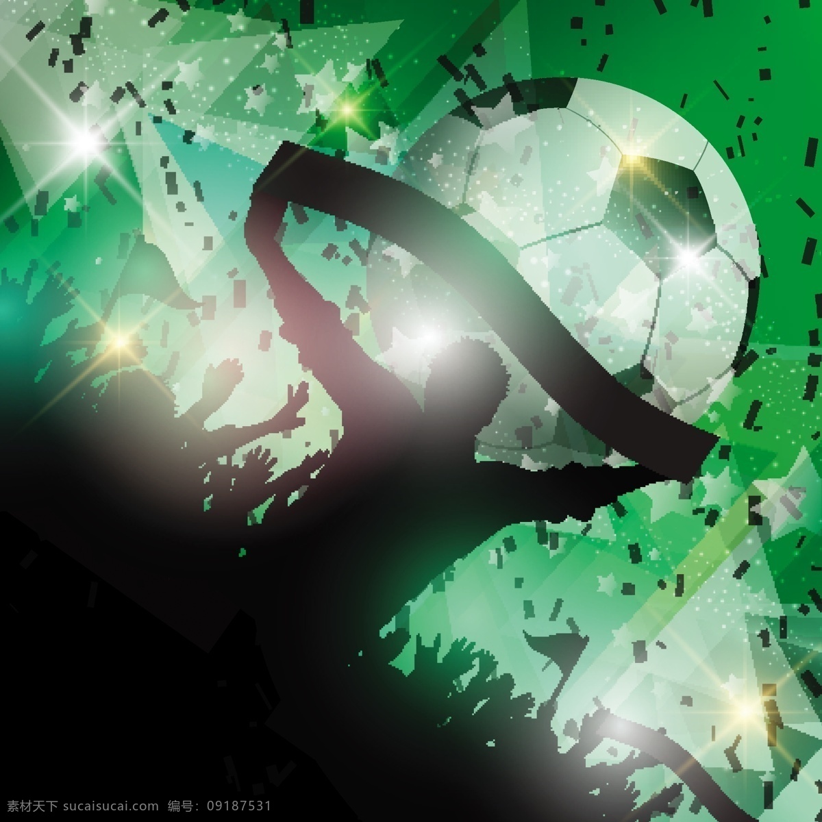 绿色 足球 球迷 背景 运动 绿色背景 游戏 团队 球 人群 插图 符号 比赛 胜利 背景绿色 黑色