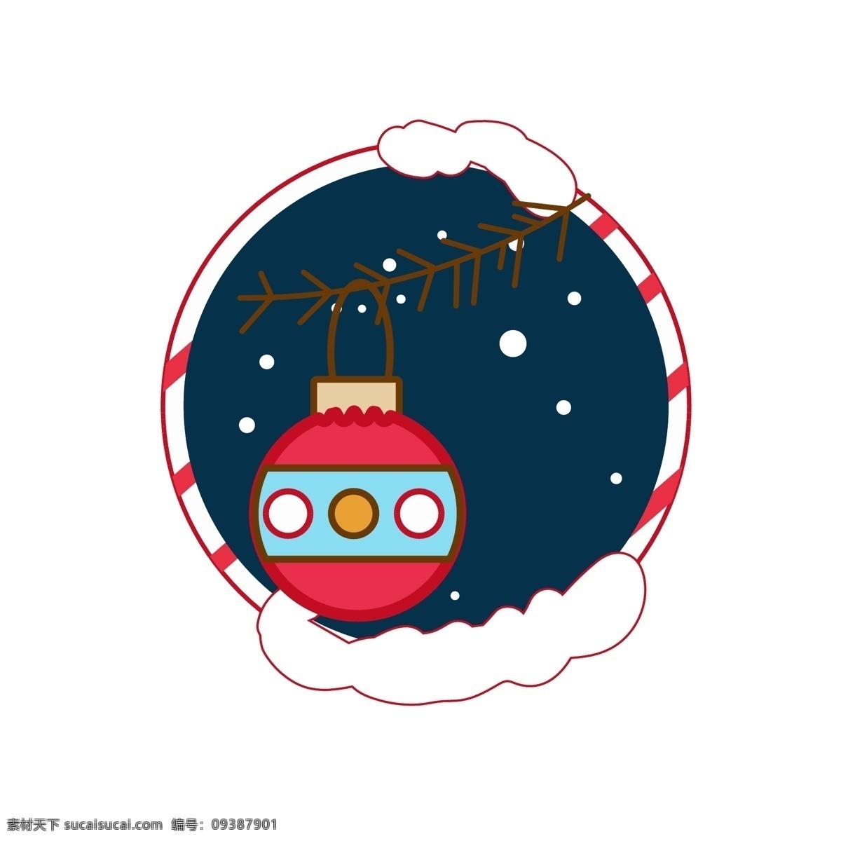 圣诞节 元素 装饰 图标 雪人 蝴蝶结 铃铛 雪花 球 边框 红色