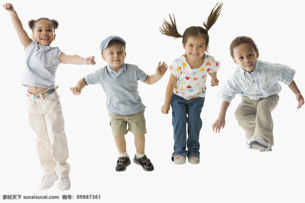 跳跃的孩子们 跳跃 快乐 高兴 孩子 儿童 幼儿 小学生 小学生主题 儿童幼儿 人物图库