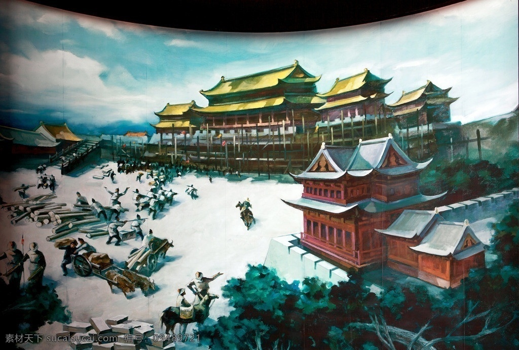 元中都 元代 上都 大都 北京 紫荆城 建设 宫殿 皇宫 皇帝 征伐 中国 古代 历史 绘画 绘画书法 文化艺术