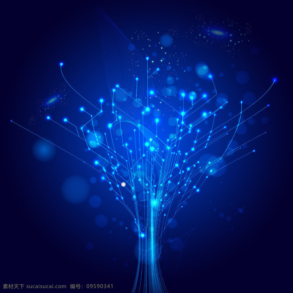 蓝色 光 感 绚丽 科技 海报 背景 光晕 光感 科幻 高科技 科技感 流线 矢量