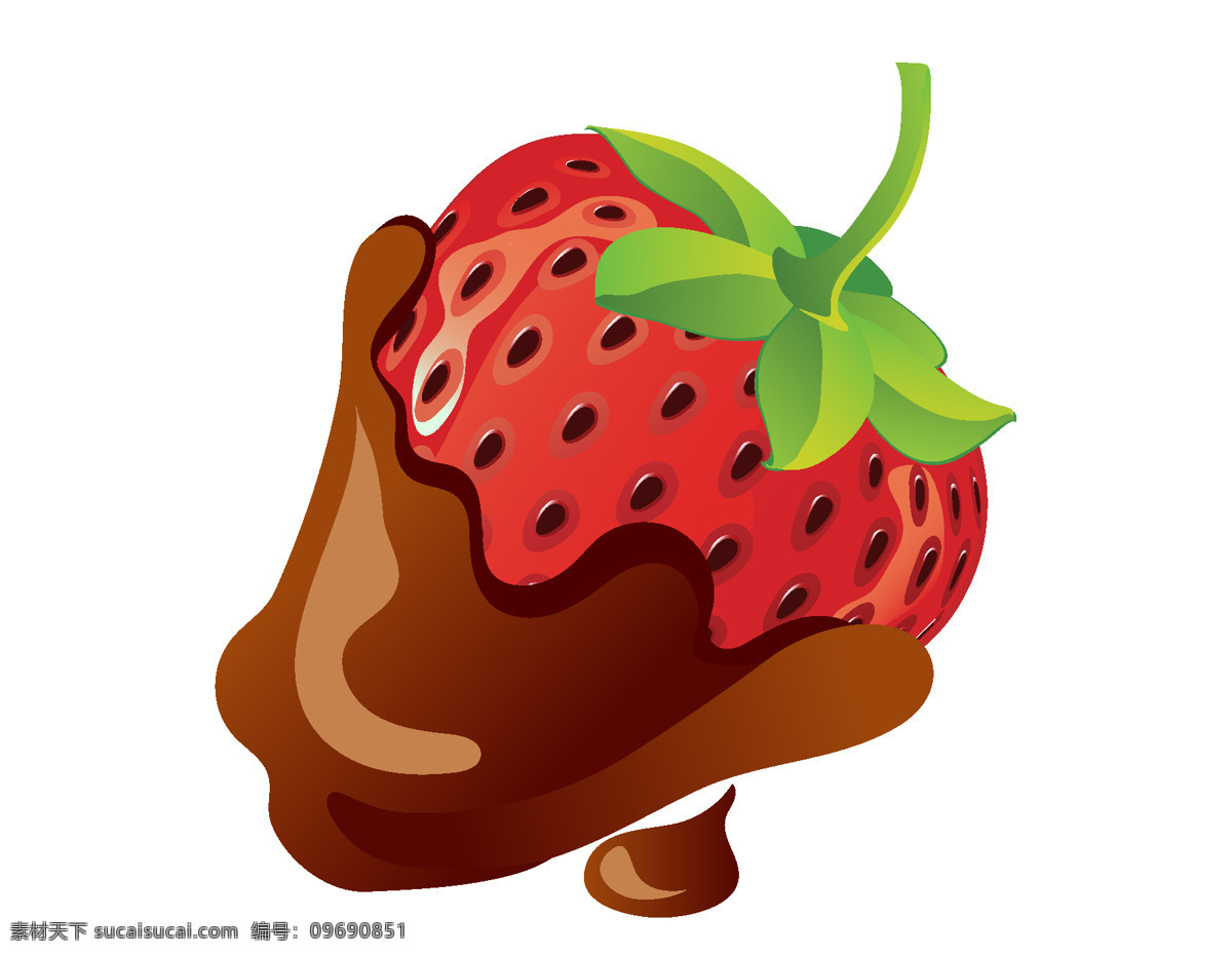矢量 水果 草莓 元素 巧克力 水果草莓 ai元素 免扣元素