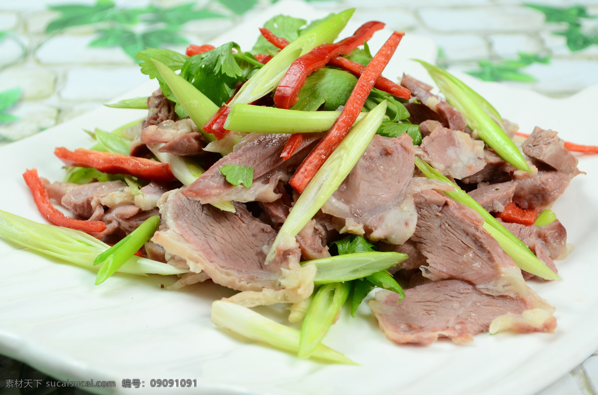 葱拌羊肉 羊肉 大葱 红椒丝 香菜 凉菜 餐饮美食 传统美食