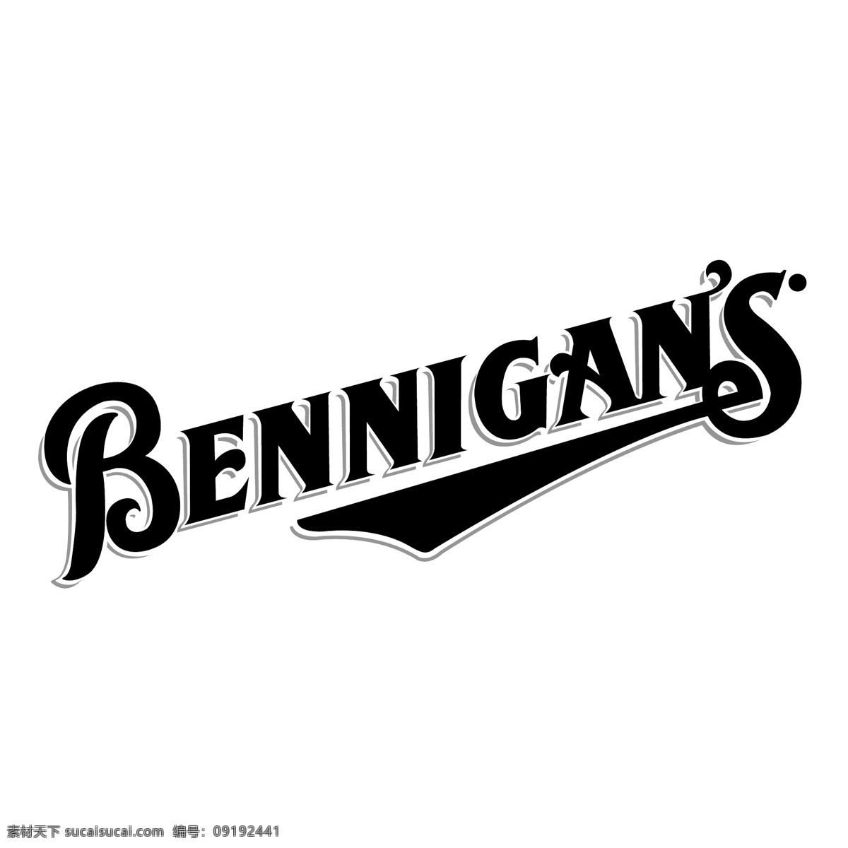 自由 bennigan 标志 白色