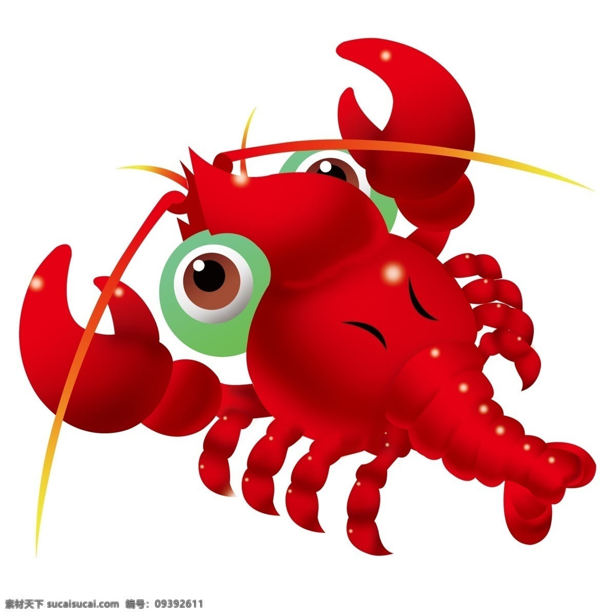 龙虾标志 龙虾 红色 兴旺 海鲜 psd素材 分层