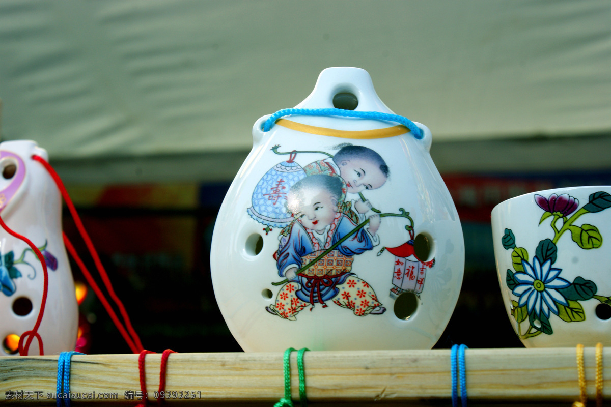 陶笛 瓷器 陶 陶笛画 乐器 中国元素 年味 双子迎新年 陶笛手绘 绘画 照片 传统文化 文化艺术