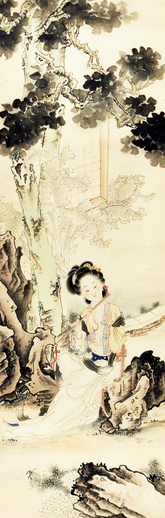 徐操 梧桐仕女 国画 中国画 传统画 名家 绘画 艺术 文化艺术 绘画书法