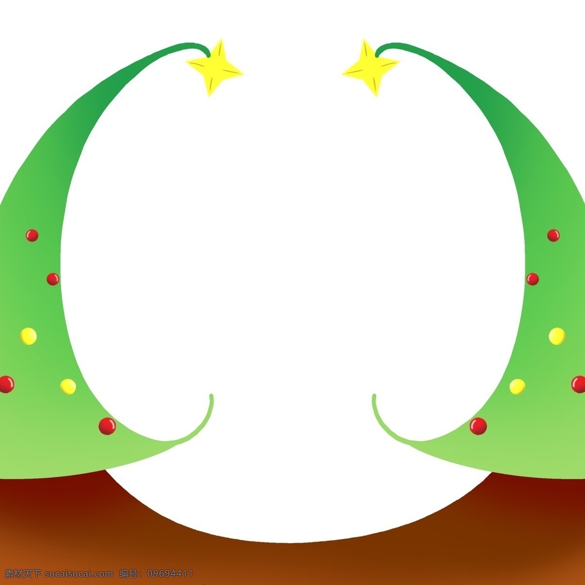 圣诞节 圣诞树 边框 圣诞节边框 漂亮的边框 唯美边框 边框插画 绿色的圣诞树 金色的五角星