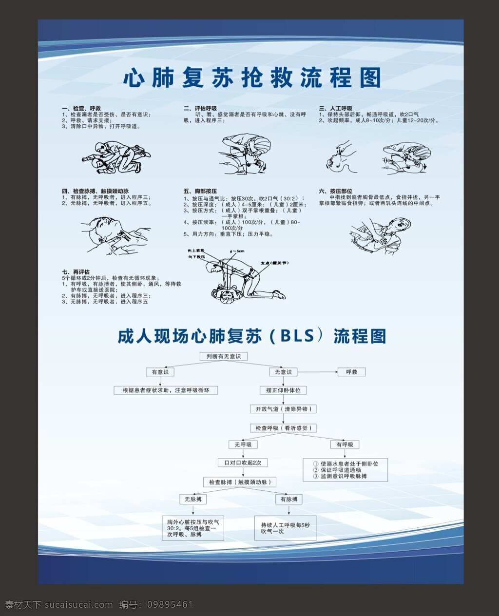 心肺 复苏 救生 图 流程图 看板 矢量 白色