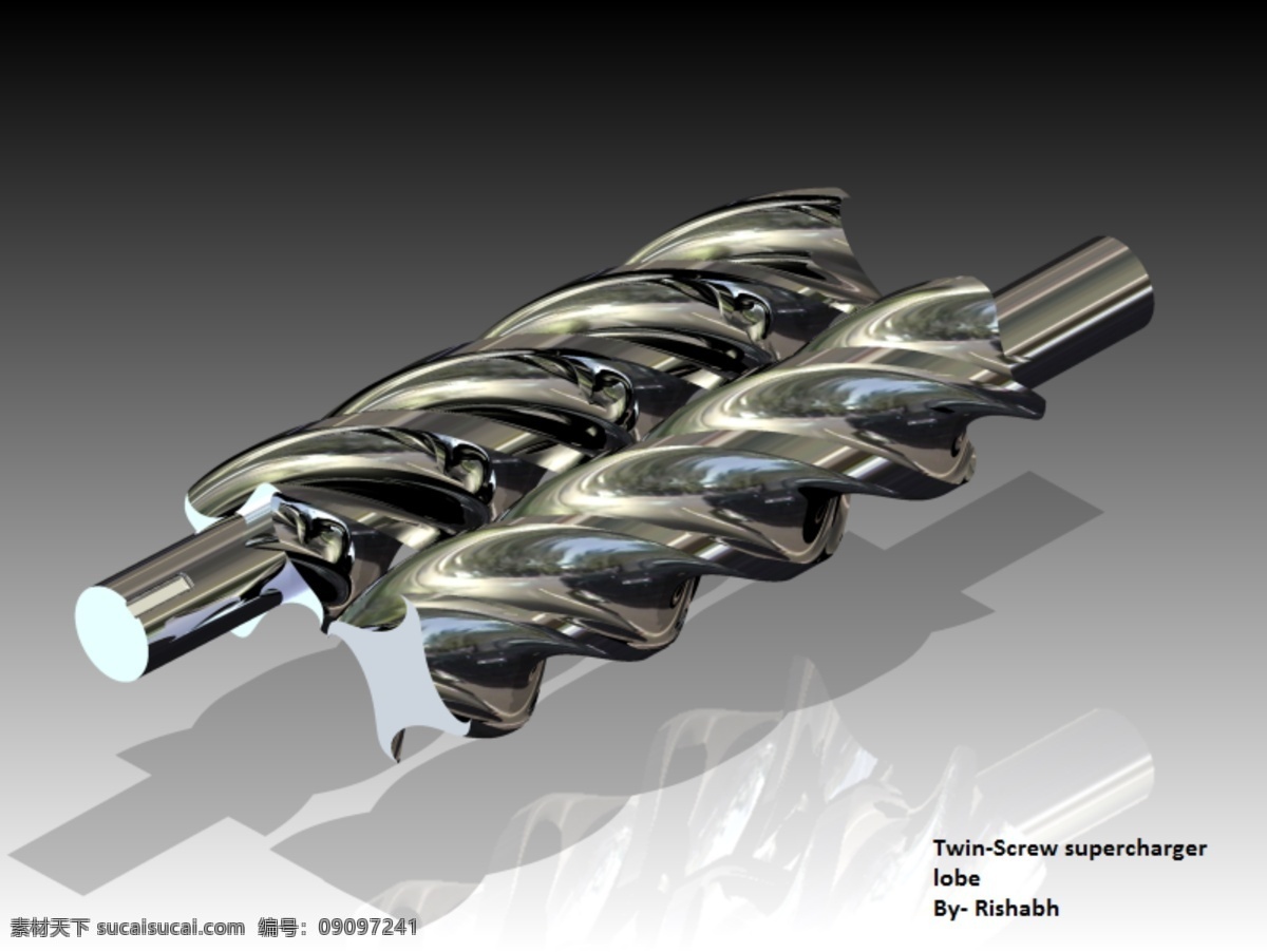 双 螺纹 增压器 叶 机械设计 汽车 航空航天 3d模型素材 建筑模型