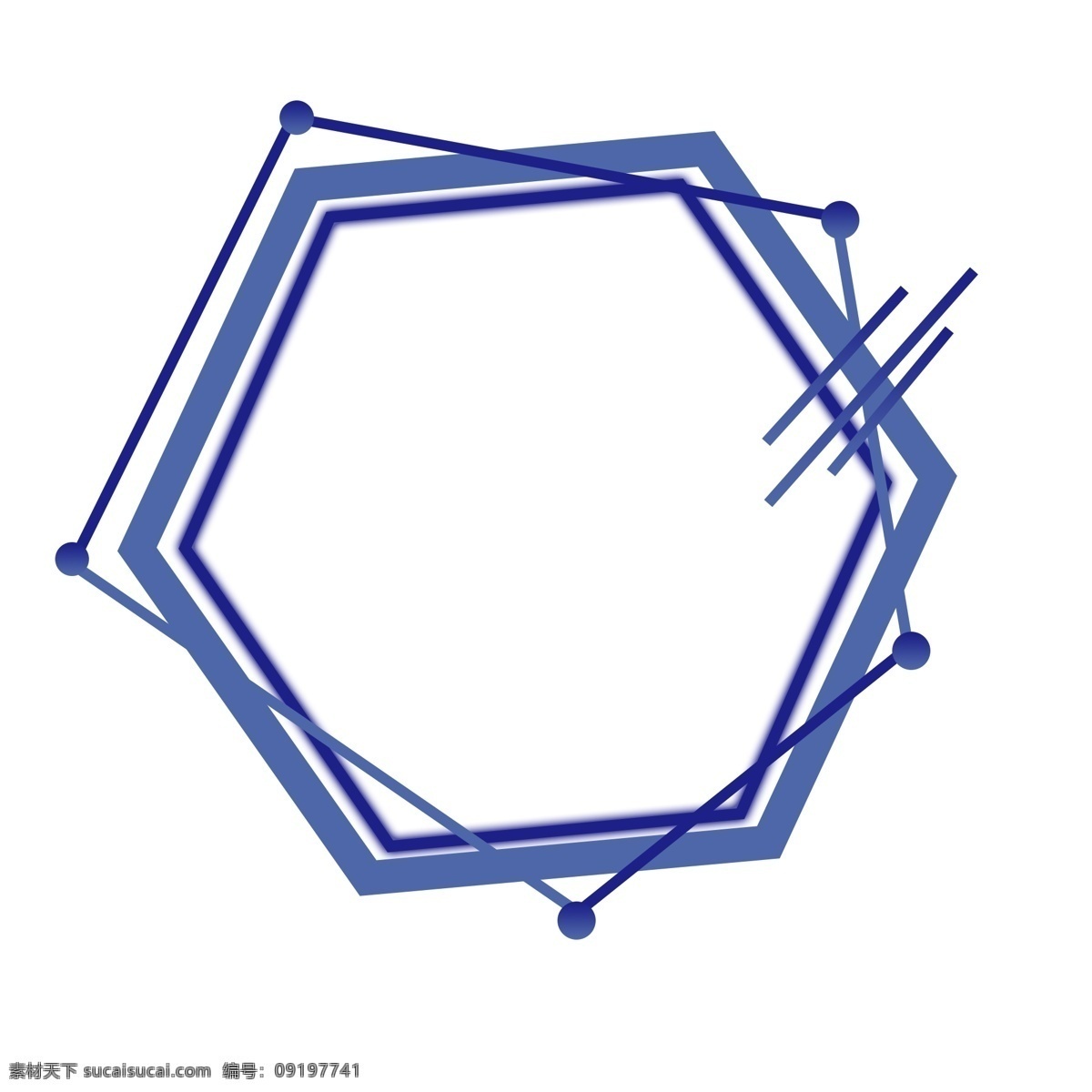 蓝色 六边形 纹理 边框 商用 简约 科技感 渐变 纹理边框 可商用