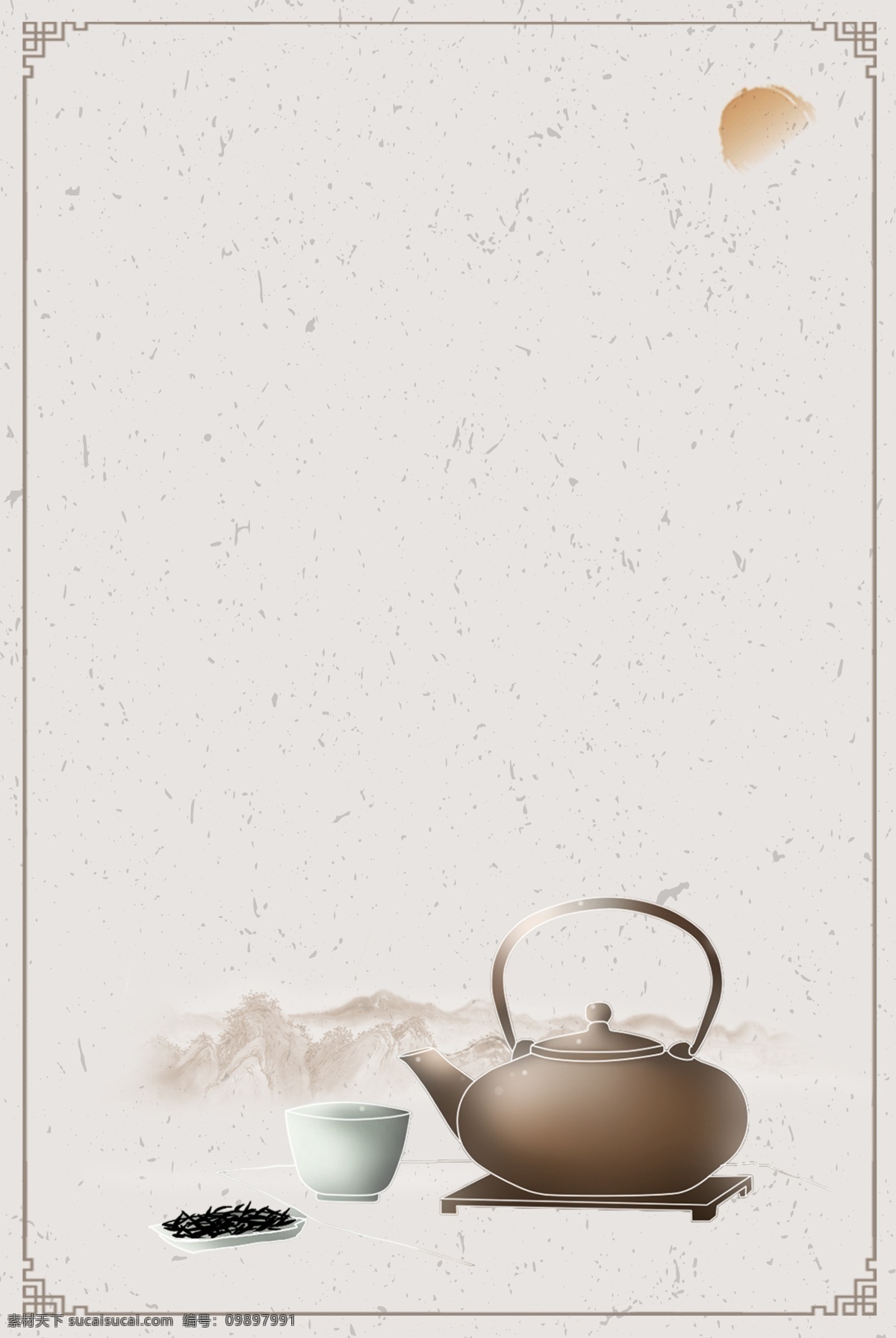 灰色 简约 古风 茶叶 广告 背景 茶 绿茶 茶壶 春茶 茶道 海报背景