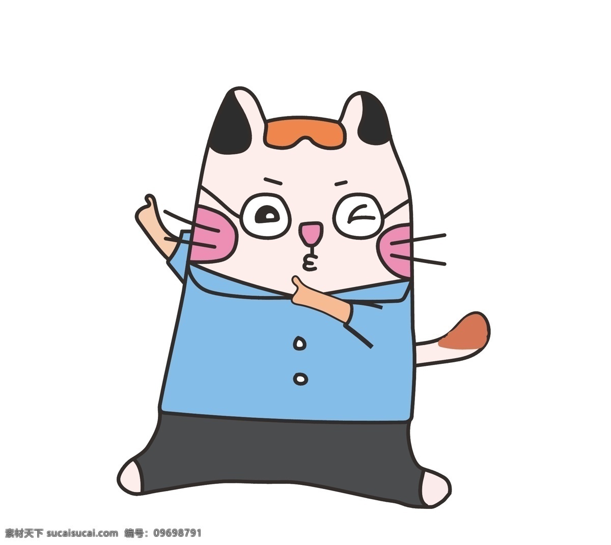 可爱猫咪 卡通猫咪 线描 卡通 可爱 儿童 插画 动漫动画