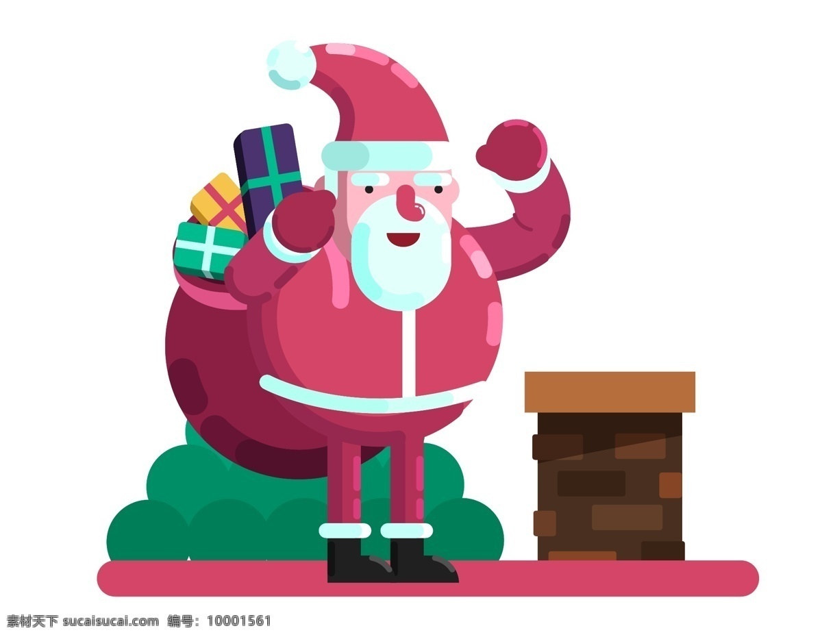 矢量 紫色 圣诞老人 礼物 元素 圣诞节 ai元素 免扣元素