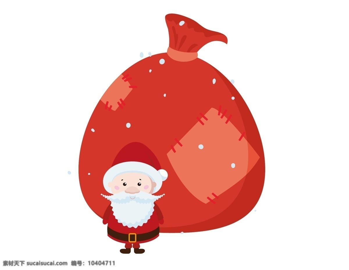 矢量 红色 钱袋 圣诞老人 元素 卡通 圣诞节 ai元素 免扣元素