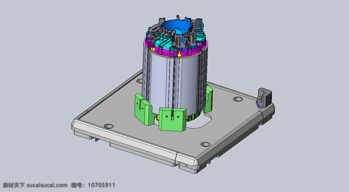 转子 托盘 模具 工装 发明家 catia autocad solidworks 3d模型素材 其他3d模型