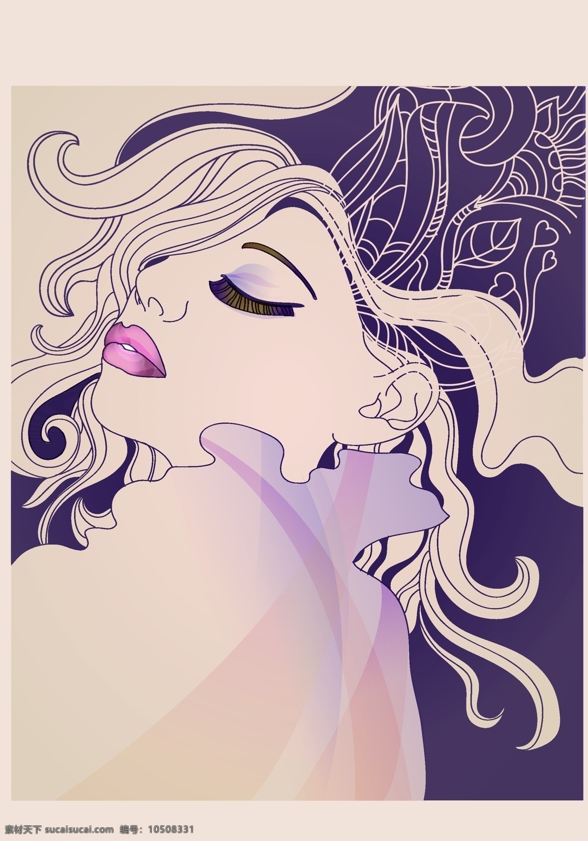 时尚 美女 美女插画 时尚美女 平面女模特 矢量图 矢量人物