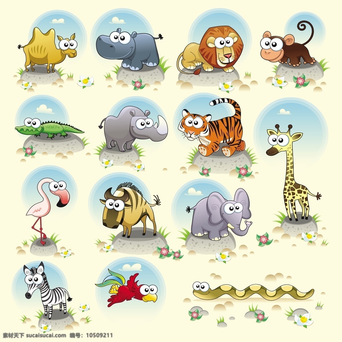 卡通 动物 插画 动物插画 卡通动物 矢量动物 动物素材 儿童插画 插画背景 矢量素材 陆地动物 生物世界 白色