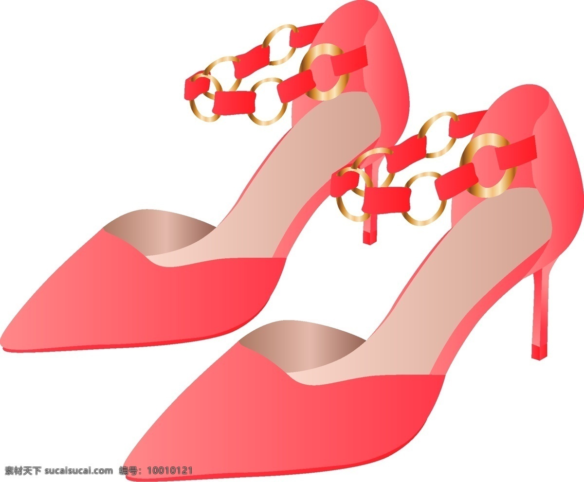 矢量 手绘 卡通 鞋子 女鞋 粉色高跟鞋 白色高跟鞋 奢华 红色高跟鞋 钻石鞋子