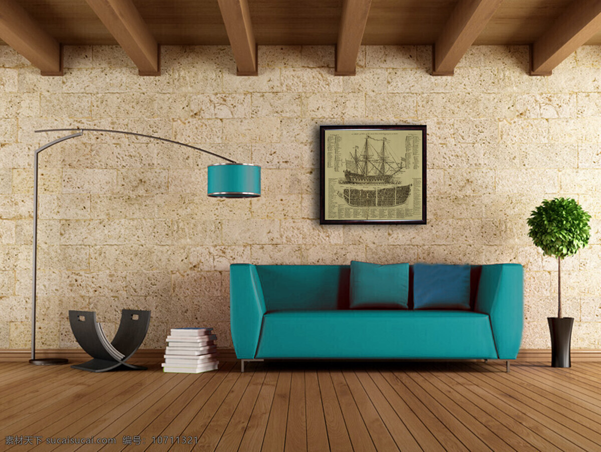 灯 环境设计 家居 家居设计图 家具 蓝色 木质 沙发 设计图 设计素材 模板下载 装修 效果图 室内设计 家居装饰素材
