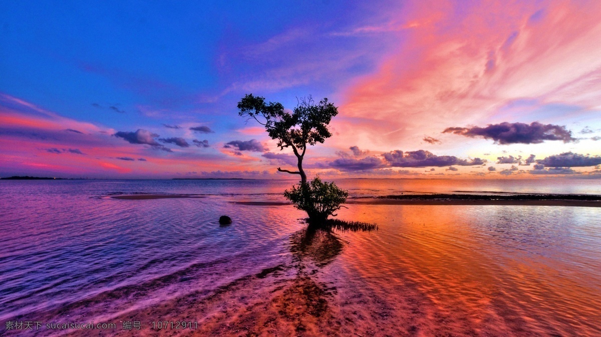 风景壁纸 海边风景 海浪 海滩 礁石 晚霞 自然风景 风景图片 海边 风景 系列 二 自然景观 psd源文件