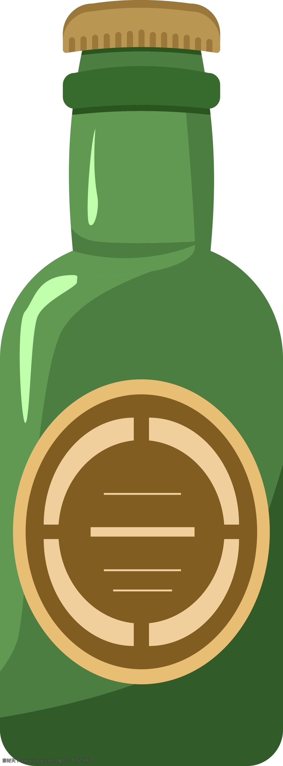 卡通 啤酒瓶 图案 插图 绿色 瓶子 立体