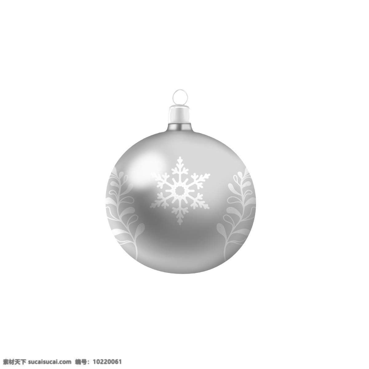 手绘 圣诞 装饰 球 银色 白色 雪花 小草 创意 商用 圣诞节 植物 可爱 手绘风 平安夜 草 写实 配图 可商用