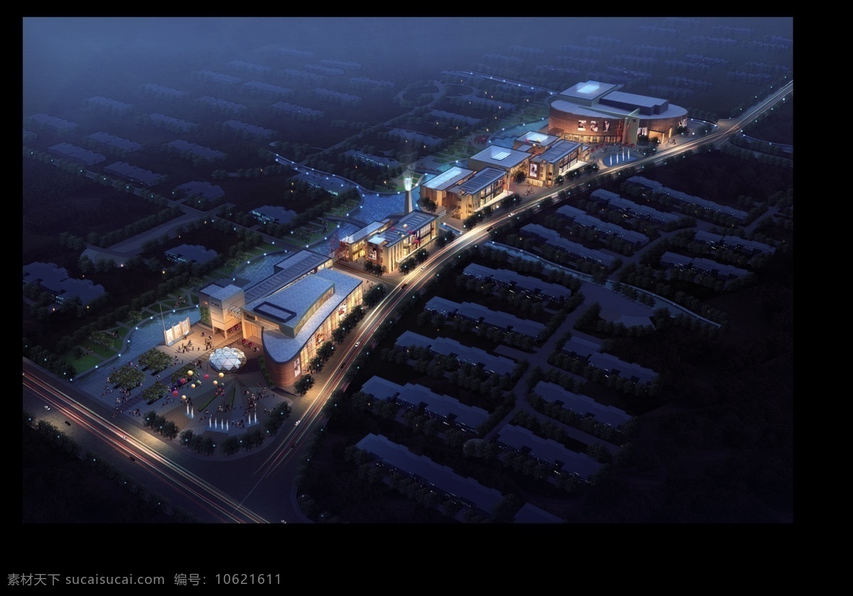城市 街道 住宅 夜景 效果图 室外设计 景观图 后期设计 水晶石 源文件 建筑物 商务楼 写字楼 楼房 大楼 高楼 大厦 夜晚 灯光 照明 鸟瞰 俯瞰