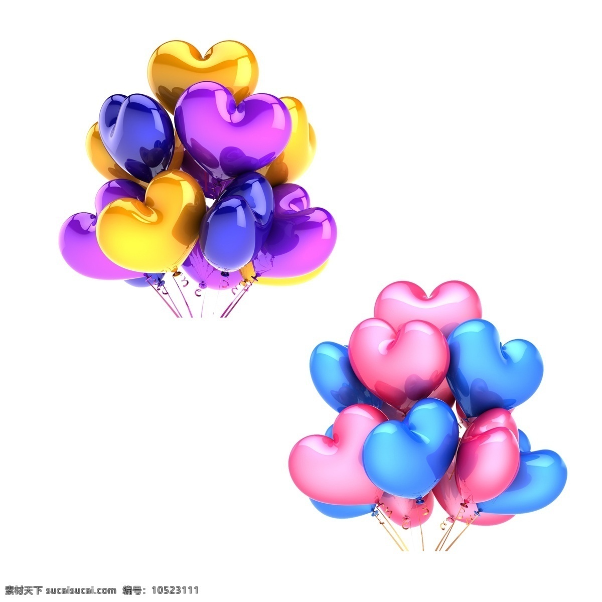 心形气球 心 桃心 爱情 节日彩球 气球 彩球 节日素材 节日庆祝 3d设计 彩色气球 分层 源文件