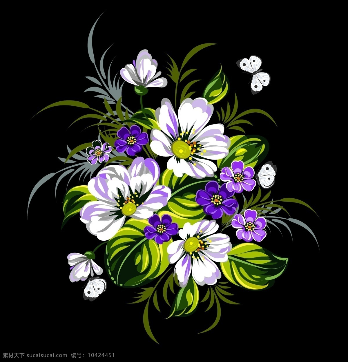 艺术花朵插画 卡通 植物 艺术 花朵 插画