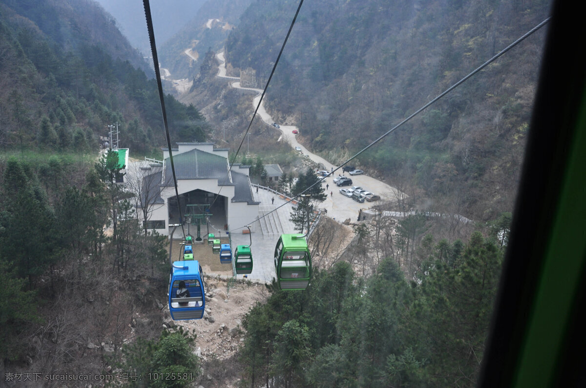 明堂山索道 峡谷 索道 空中索道 缆车 人文景观 旅游摄影