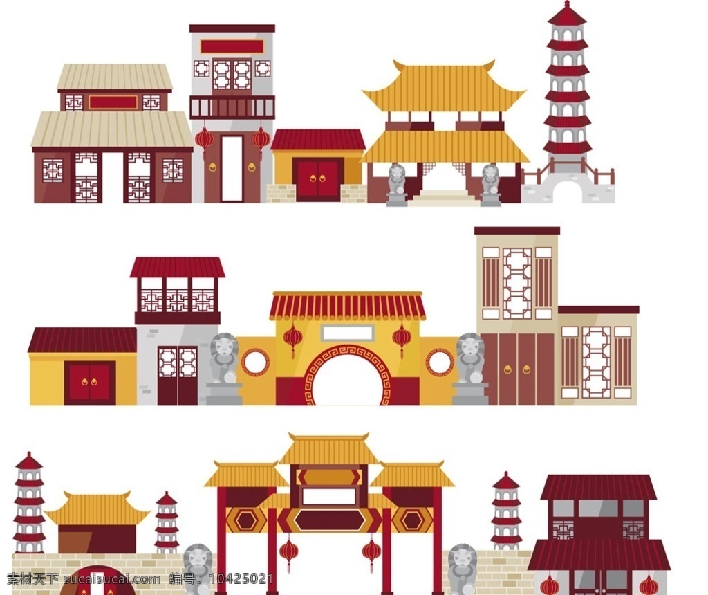 复古 中国 古建筑 多款可爱 可爱 复古风格 中国古建筑 vi设计