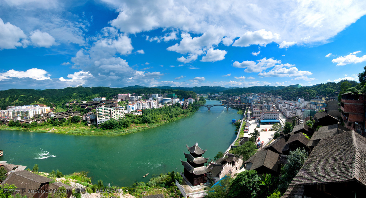 锦屏县城图 清水江 清江大桥 锦屏县 杉乡 风景 风景名胜 自然景观