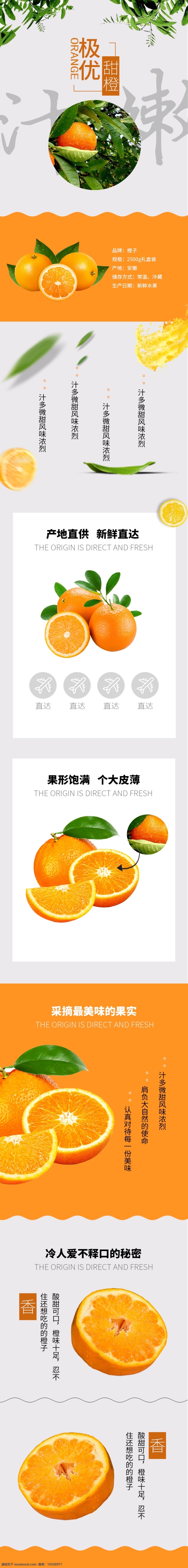 清新 时尚 简约 风格 橙子 水果 详情 页 橙子素材 食品 详情页 植物