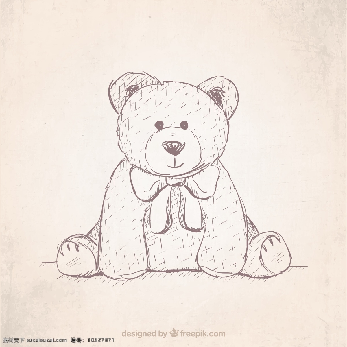 手绘 憨厚 泰迪 熊 矢量 布娃娃 可爱 泰迪熊 玩具