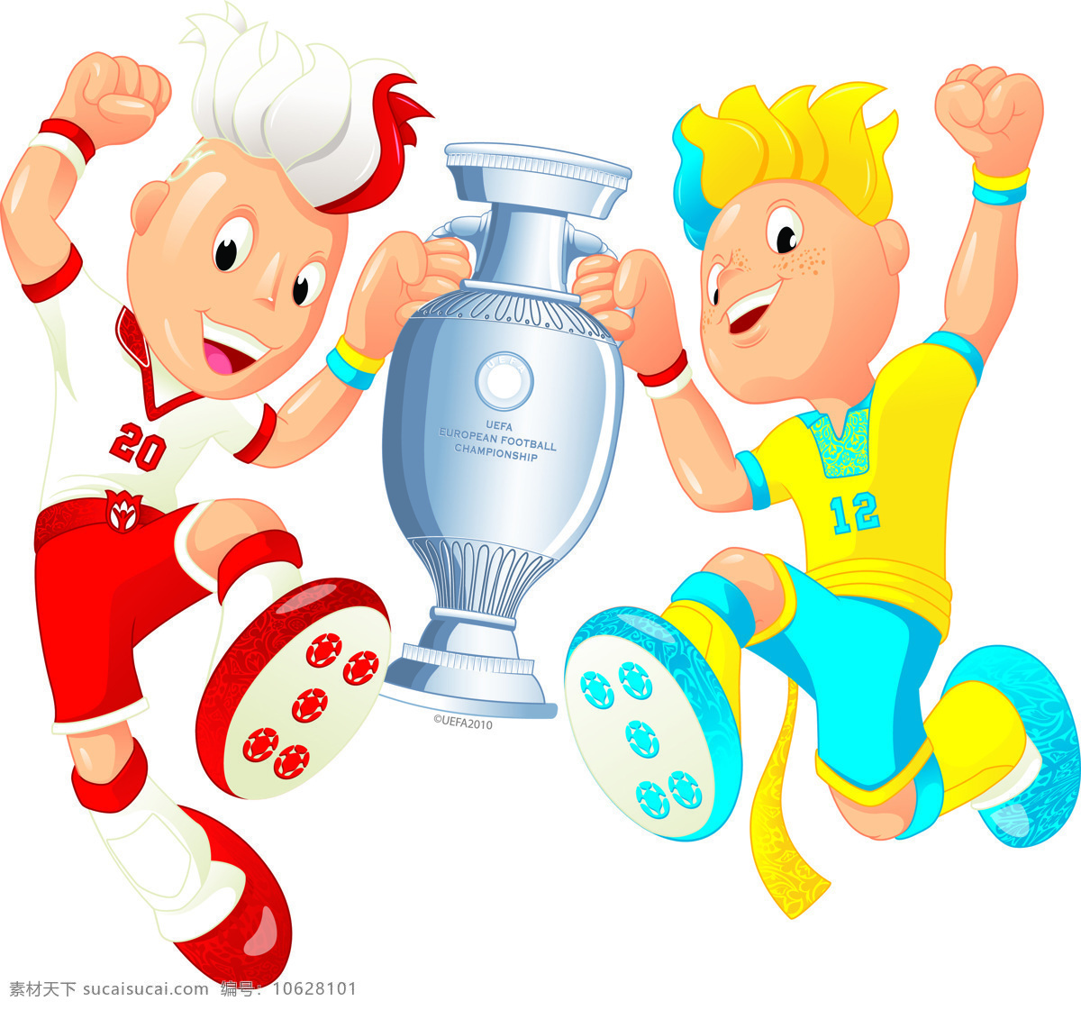 动漫动画 动漫人物 奖杯 胜利 体育 运动 足球 欧州 杯 吉祥物 设计素材 模板下载 欧州杯吉祥物 矢量图 日常生活