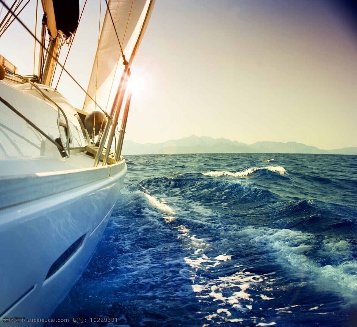 海上帆船 大海 帆船 船 海 海景 自然景观 自然风景