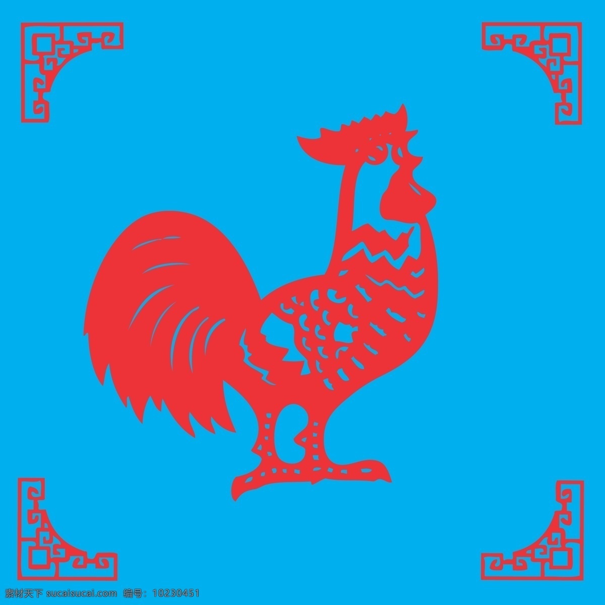 鸡剪纸 鸡 动物 生肖 家禽 线条 矢量 传统 民俗 装饰 窗花 插画 十二生肖剪纸 文化艺术 传统文化
