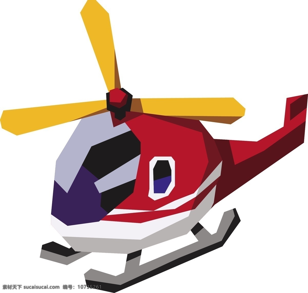 卡通 几何 直升机 商用 元素 交通工具 矢量