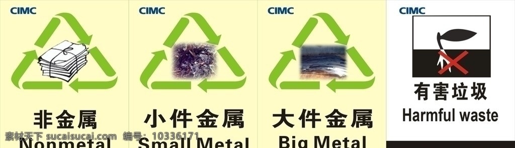 有害垃圾标志 有害垃圾 非金属 小件金属 大件金属 标志 cimc nonmetal big metal small 公共标识标志 标识标志图标 矢量