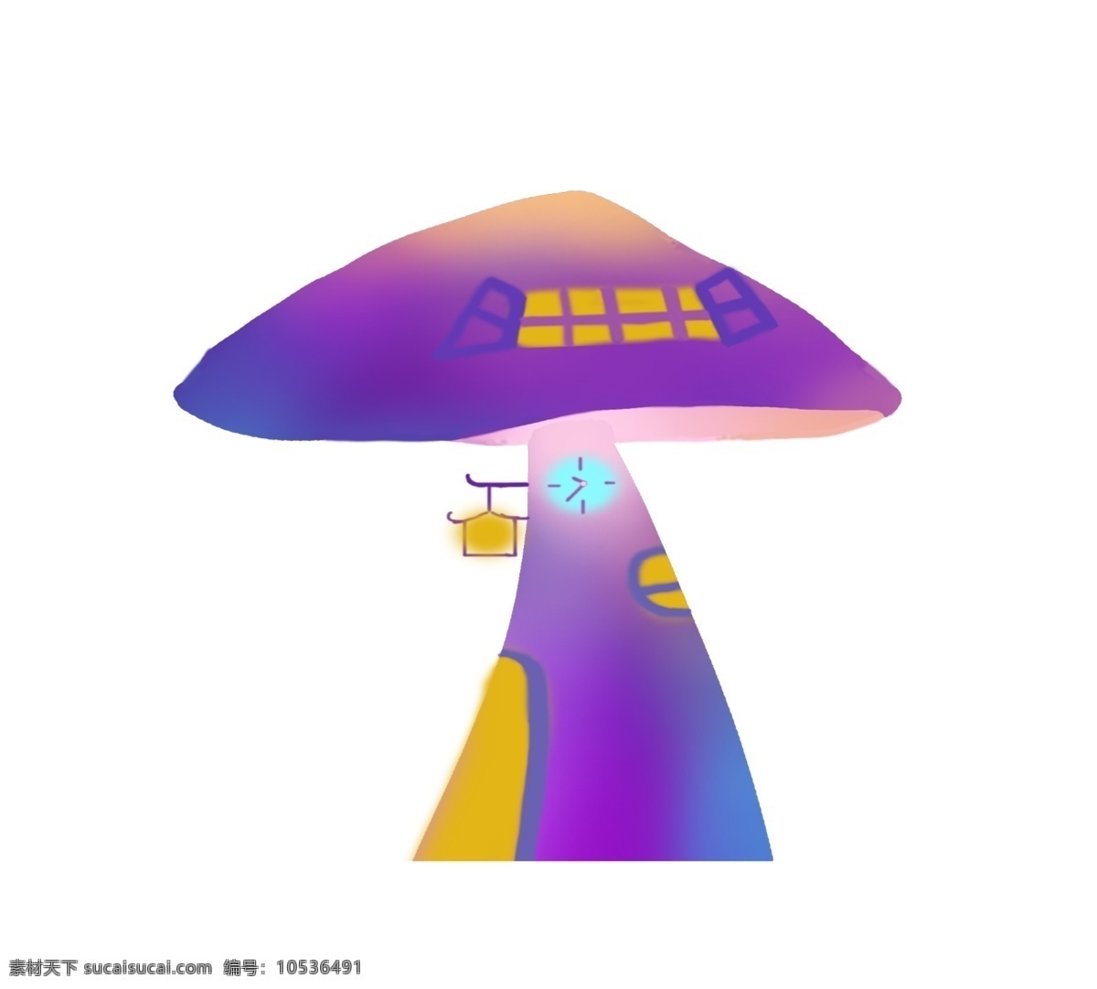 一个蘑菇屋 灯笼 紫色 蘑菇屋