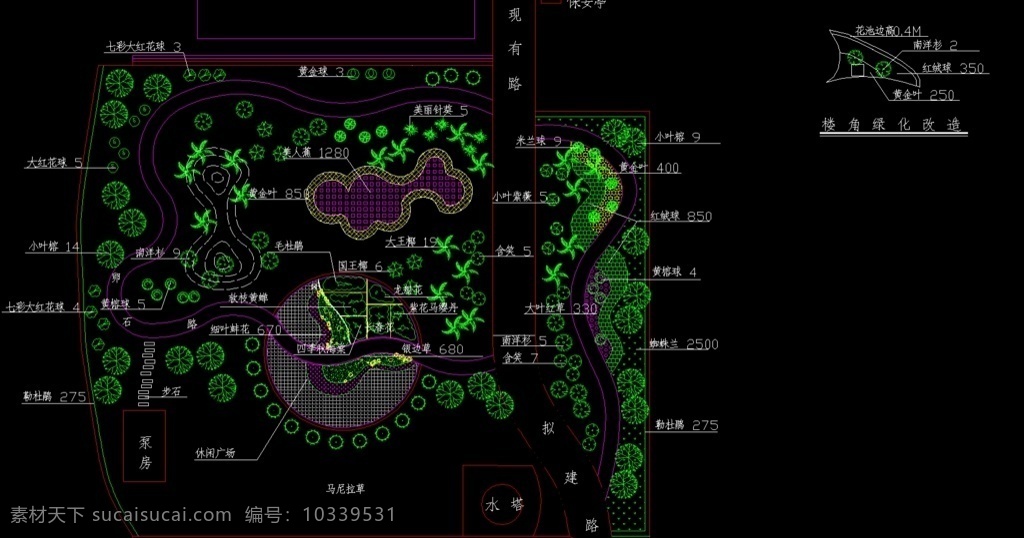 雅 域 小 游园 环境设计 绿化 苗木 山水 景观 规划 栈桥 花架 道路 栏杆 休闲 植物 凉亭 水池 涌泉 园椅 小品 游览 观赏 休憩 锻炼 公共绿地 避暑 广场 公园广场 景观设计 dwg