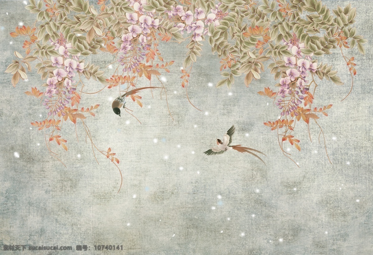 新中式花鸟 花鸟 国画花鸟 花鸟国画 水墨画花鸟 花鸟水墨画 装饰画