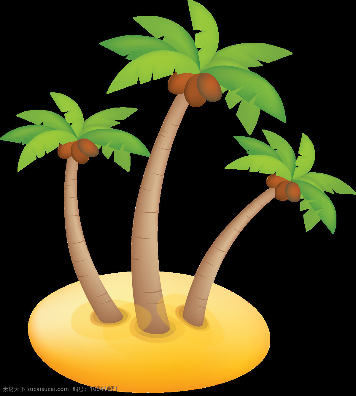 棕榈树 热带植物 夏季叶子 叶子 棕桐树 水彩树叶 芭蕉叶 卡通设计