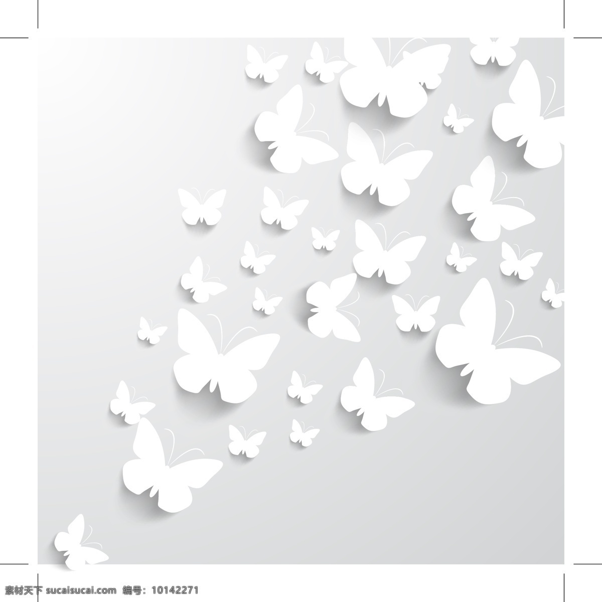 白色 剪纸 蝴蝶 矢量 飞舞 标本 昆虫 动物 卡通 插画 背景 海报 画册 矢量动物 生物世界